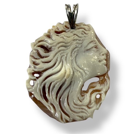 Pendant Mandile 1922 Woman Cammei  in Silver Conchiglia 2MCICM168 - 2MCICM168